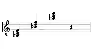 Sheet music of Bb M in three octaves